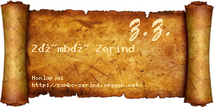 Zámbó Zerind névjegykártya